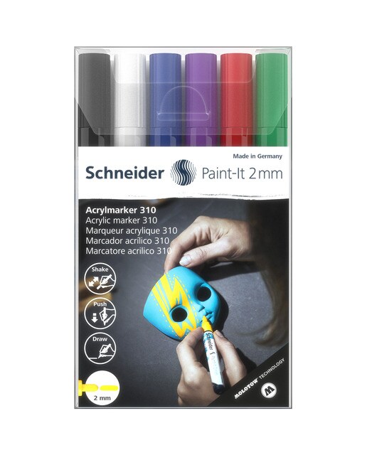 Imagen 0 de Pack 6 marcadores Paint-it 310 2mm Schneider colores surtidos