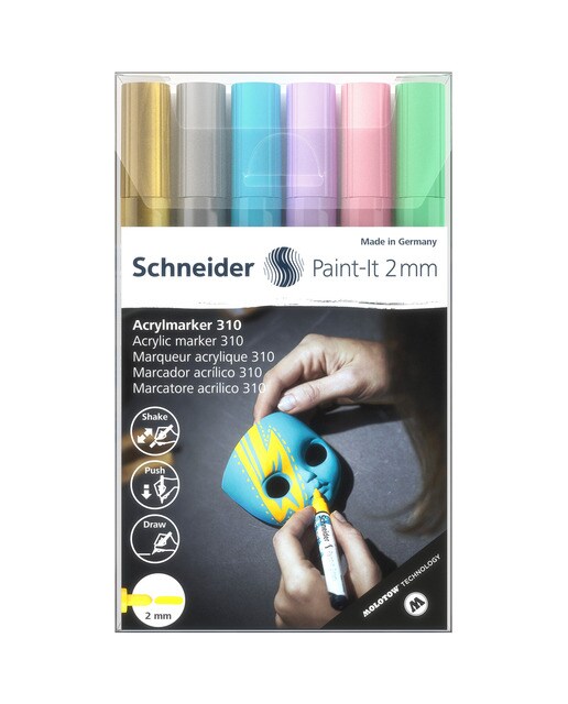 Imagen 0 de Pack 6 marcadores Paint-it 310 2mm Schneider colores surtidos