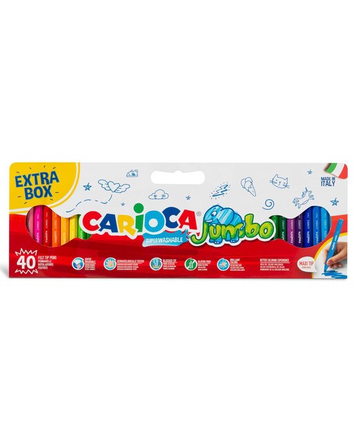 Imagem 0 de Set 40 Marcadores Jumbo tinta superlavable Carioca.