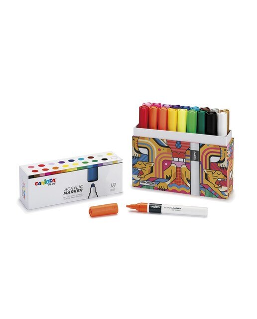 Set 18 Marcadores acrílicos para todas as superficies Carioca Plus Multicolor-2