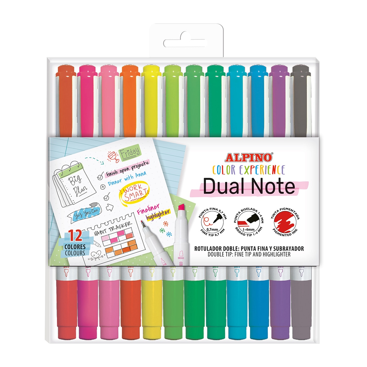 Imagen 0 de Pack 12 Rotuladores dual note color experience