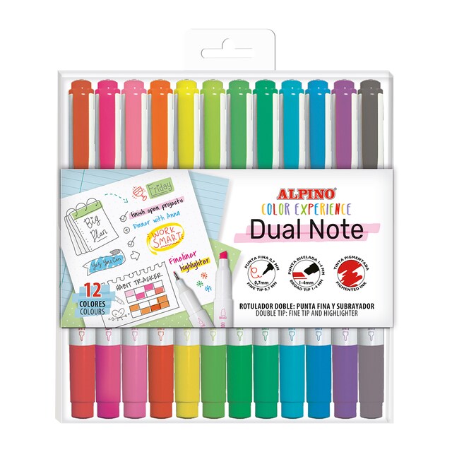 Imagem 0 de Conjunto de 12 marcadores dual note color experience