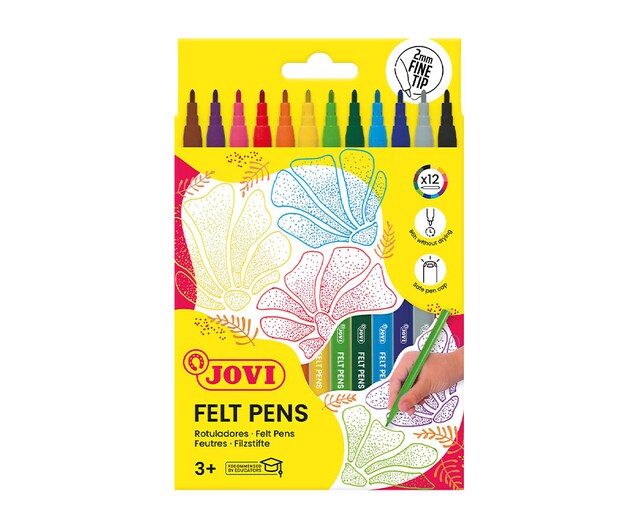 Imagen 0 de FELT PEN Estuche 12 rotuladores trazo fino colores surtidos