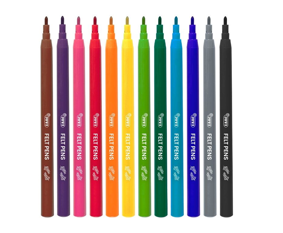 Pack de 12 rotuladores FELT PEN trazo fino colores surtidos Multicolor-5