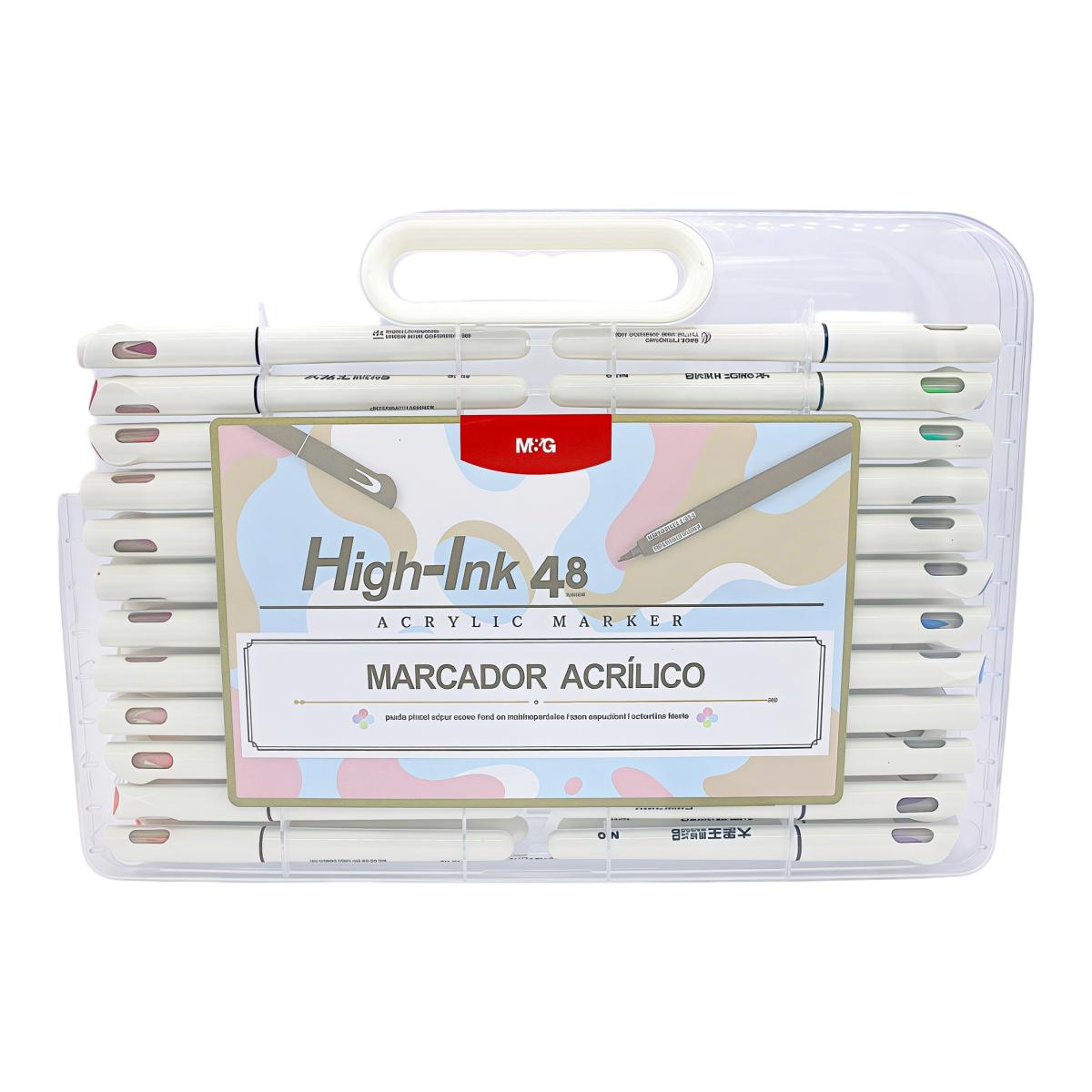 Marcador acrilico pincel set 48 colores M&G Surtido-1