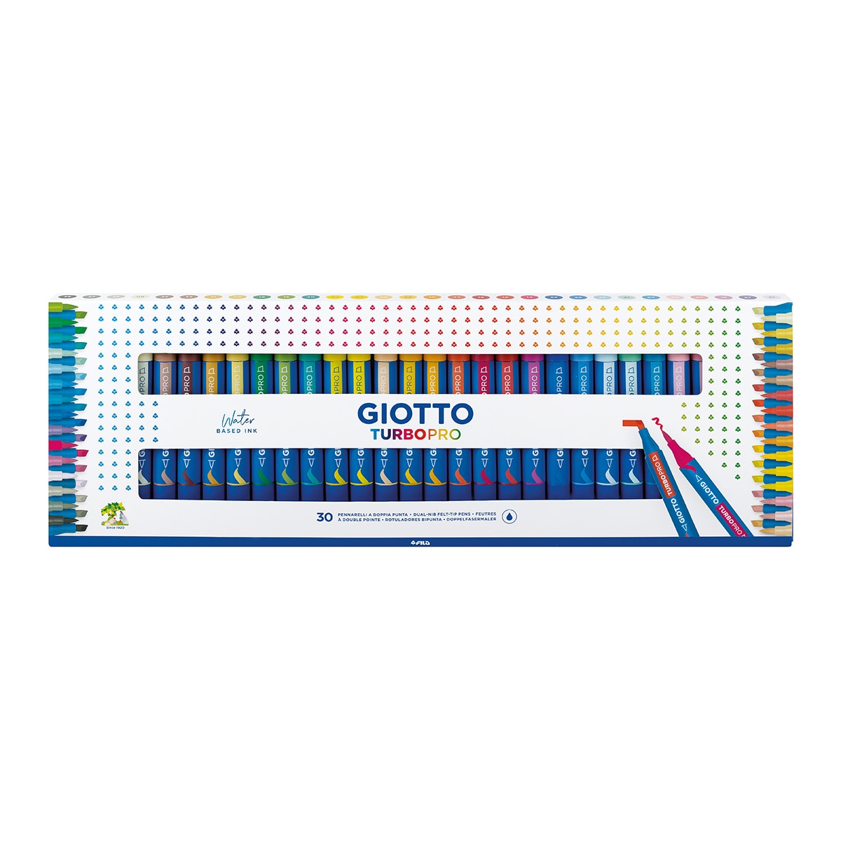 Imagen 0 de Rotuladores de doble punta, forma redonda, 30 unidades, Turbo Pro GIOTTO, colores surtidos