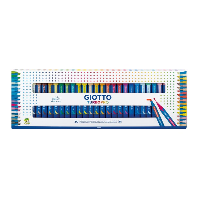 Imagen 0 de Rotuladores de doble punta, forma redonda, 30 unidades, Turbo Pro GIOTTO, colores surtidos