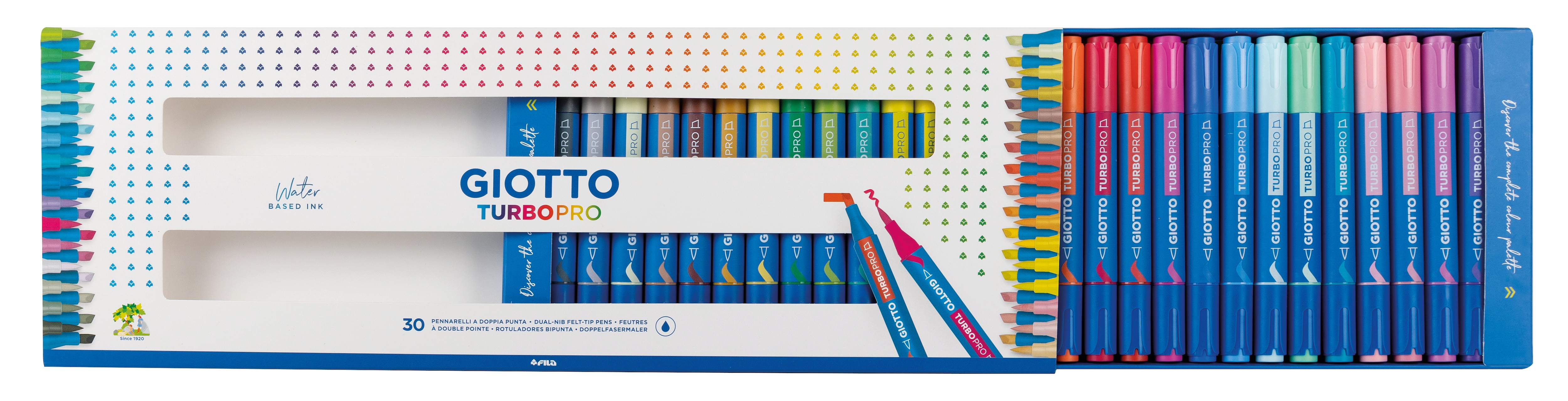 Rotuladores de doble punta, forma redonda, 30 unidades, Turbo Pro GIOTTO, colores surtidos Multicolor-2