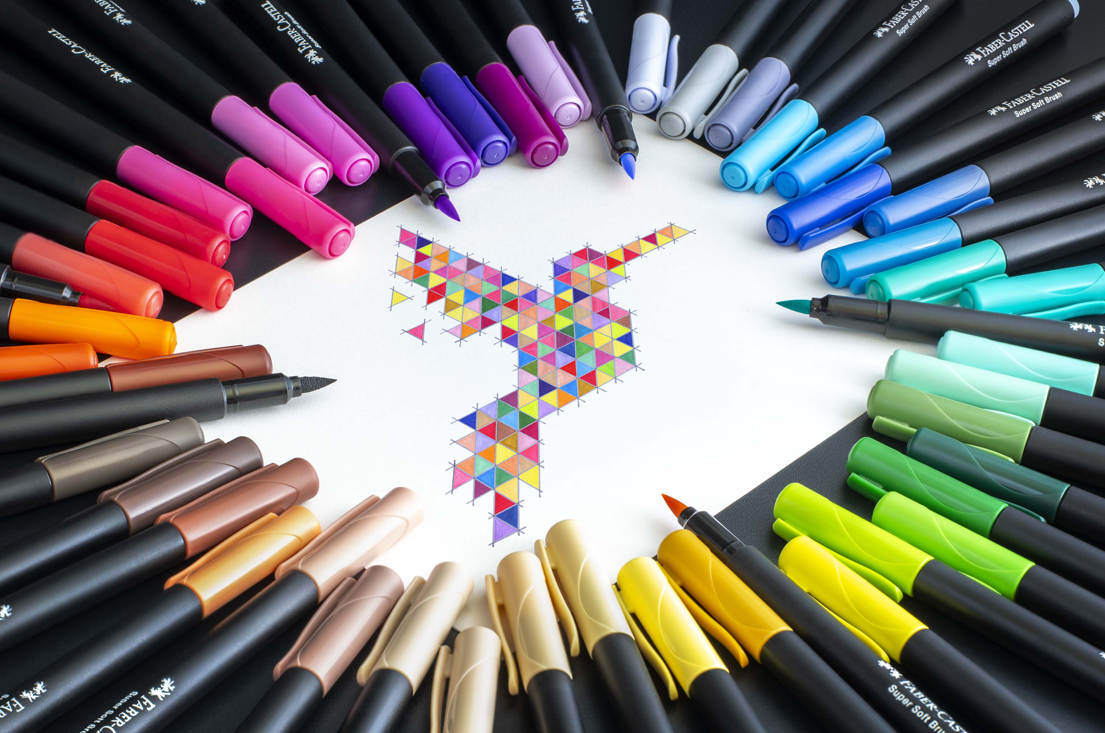 Pack de 50 rotuladores punta pincel Black Edition Faber-Castell Multicolor-4