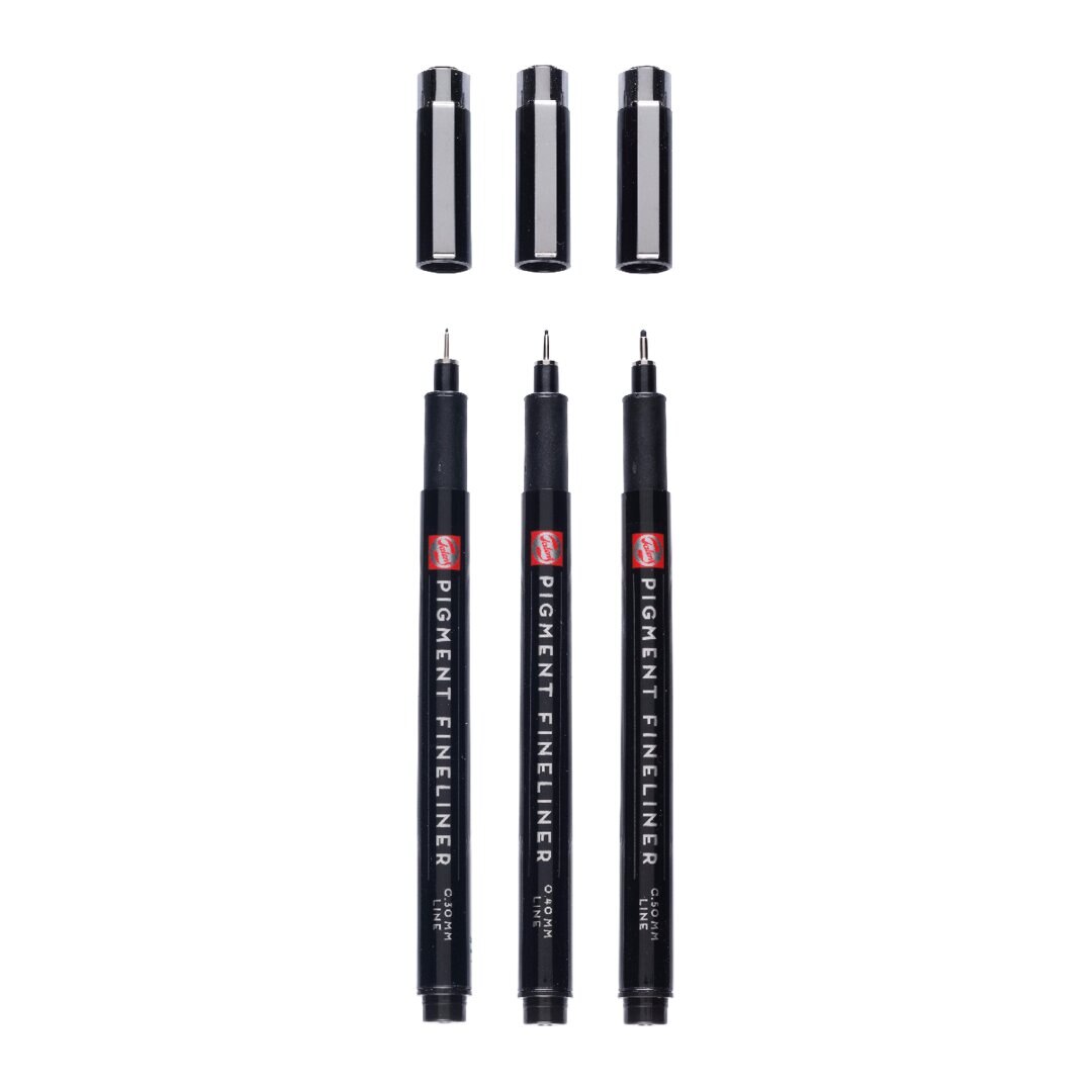 Conjunto de 3 Marcadores de Ponta Media Talens Preto Multicolor-2