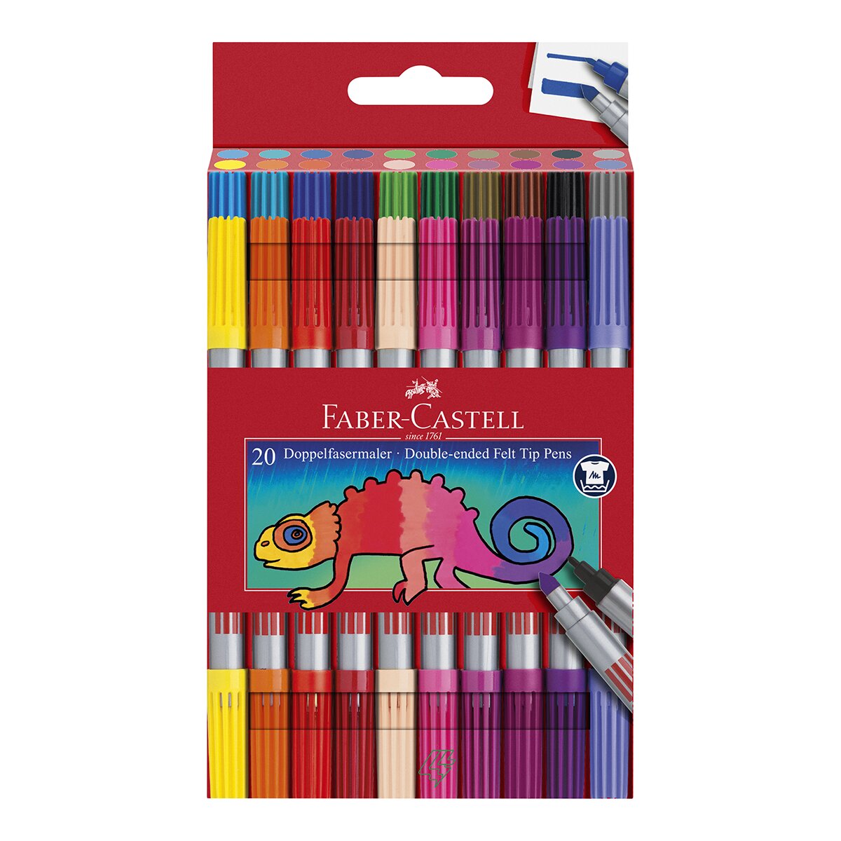 Imagem 0 de Marcadores Duplos Ponta 20 Cores Faber-Castell