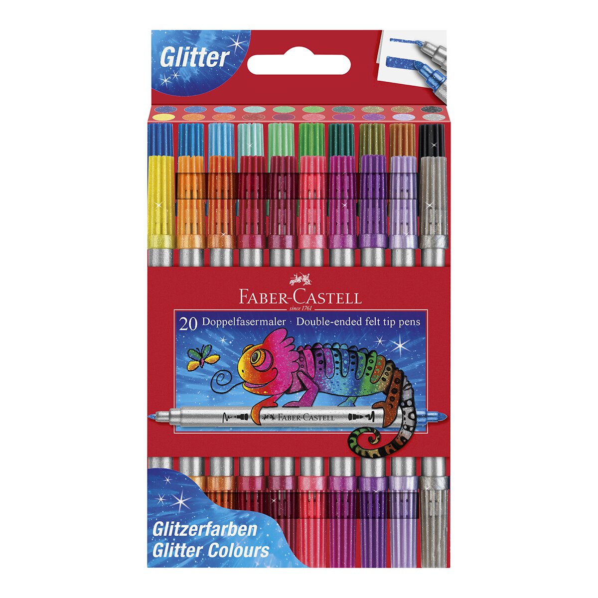Imagem 0 de Marcador Faber-castell Dupla Ponta Glitter 20 Cores