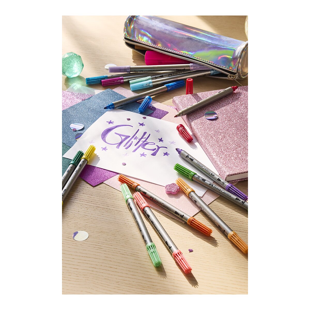 Marcador Faber-castell Dupla Ponta Glitter 20 Cores Multicolor-3