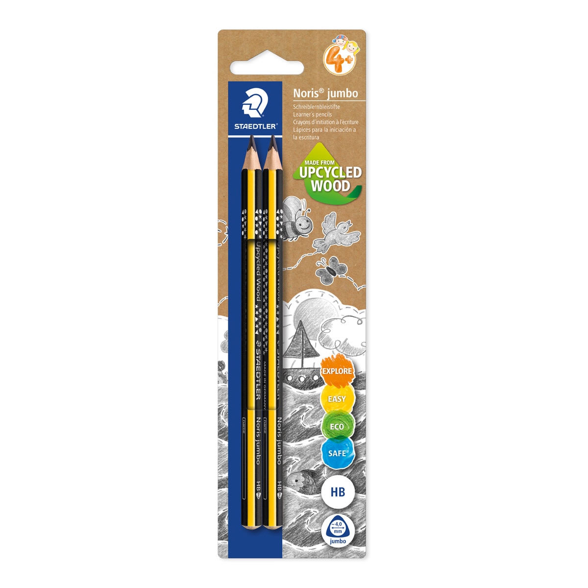 Blister com 2 Lápis Grafite Jumbo Noris Club HB Staedtler 1