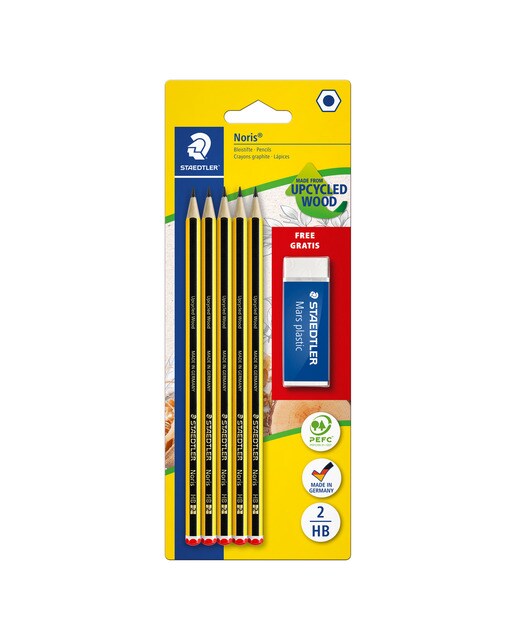 Imagem 0 de 5 Lápis de Grafite HB Noris 120 + Borracha Mars Plastic Staedtler