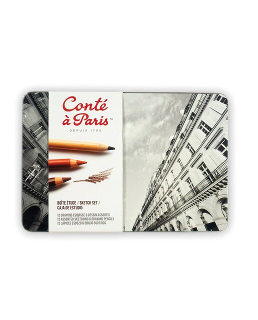 Imagem 0 de Conjunto de 12 Lápis Esboço e Desenho Conté à Paris Multicolor