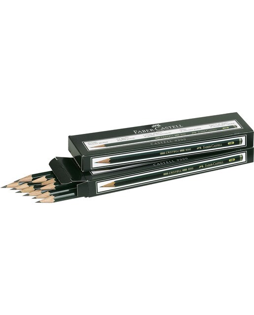 Lápiz CASTELL 9000 Graduación HB para Escribir y Abocetar Faber Castell Negro Negro-3