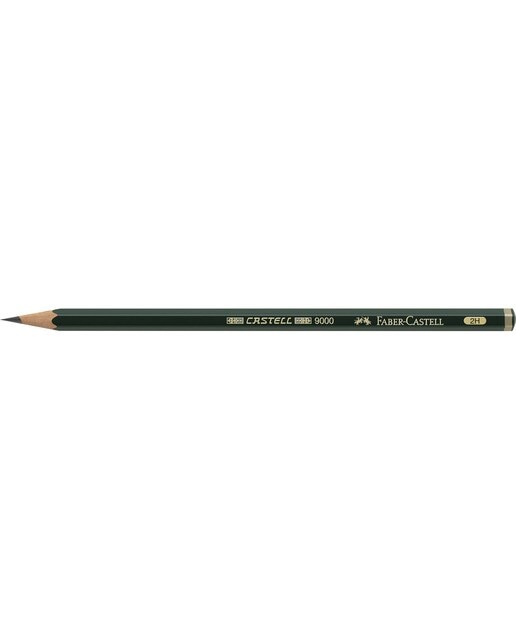 Lápiz CASTELL 9000 Graduación 2H para Escribir y Abocetar Faber Castell Negro Negro-2