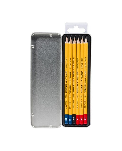 Caixa de 6 Lápis de Grafite com Várias Durezas Multicolor-2