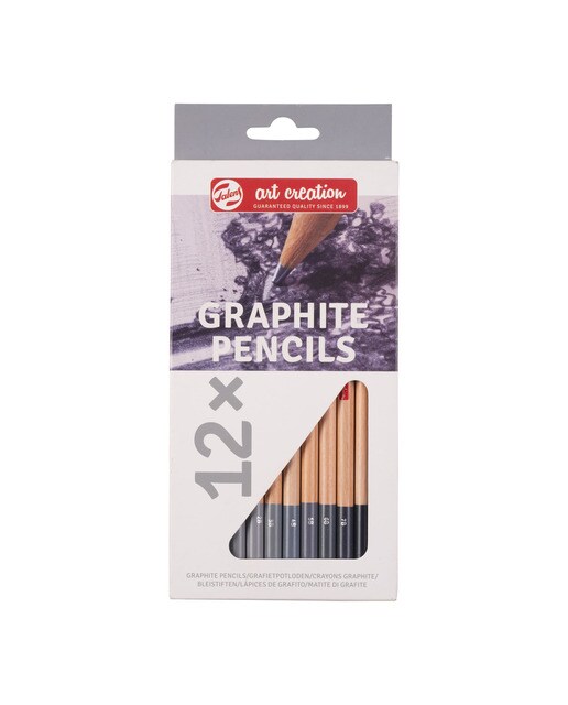 Imagem 0 de Estojo de Cartão com 12 Lápis de Grafite de Diferentes Durezas - Multicolor