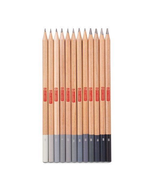 Estojo de Cartão com 12 Lápis de Grafite de Diferentes Durezas - Multicolor Multicolor-2