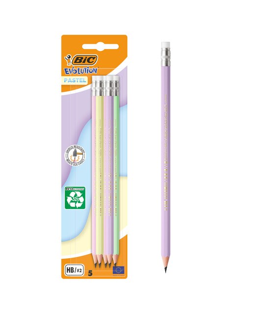 Lápis Grafito Pastel 5 Unidades Com Borracha 1