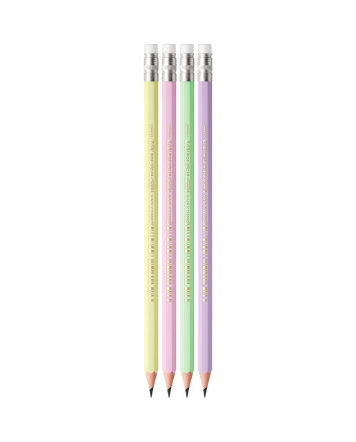 Lápis Grafito Pastel 5 Unidades Com Borracha 2