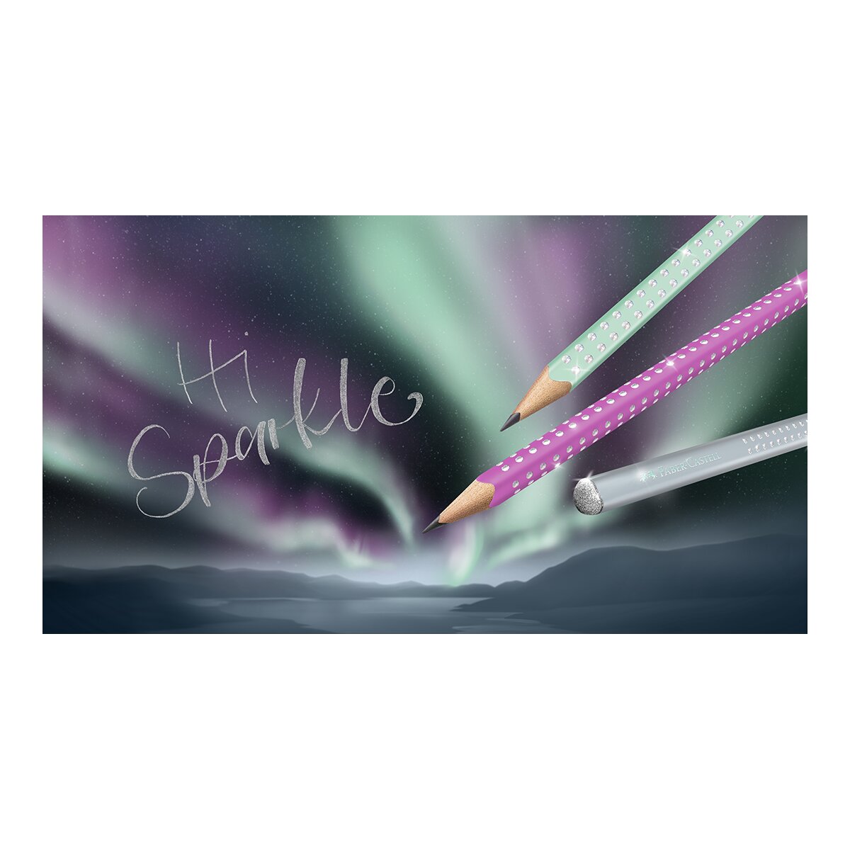 Lápiz Sparkle con acabado perlado y tapón brillante Faber-Castell color Fucsia eléctrico 2