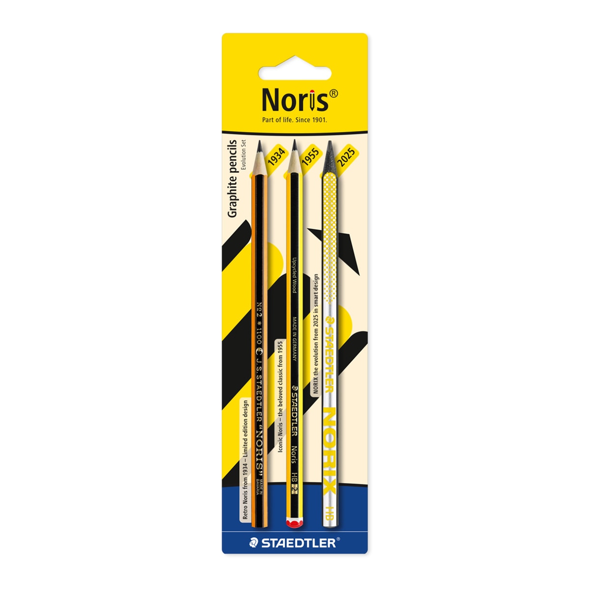 Imagen 0 de Blíster  con 3 lápices grafito evolución del lápiz, fabricado madera certificada STAEDTLER Grafito