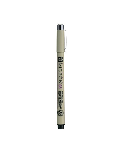 Caneta de Feltro de Ponta Fina Micra 03 - Preto/Multicolor 1