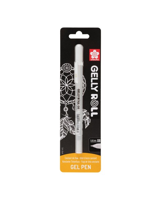 Conjunto de Caneta de Feltro de Gel de Grossura 08 - Branco Branco-1