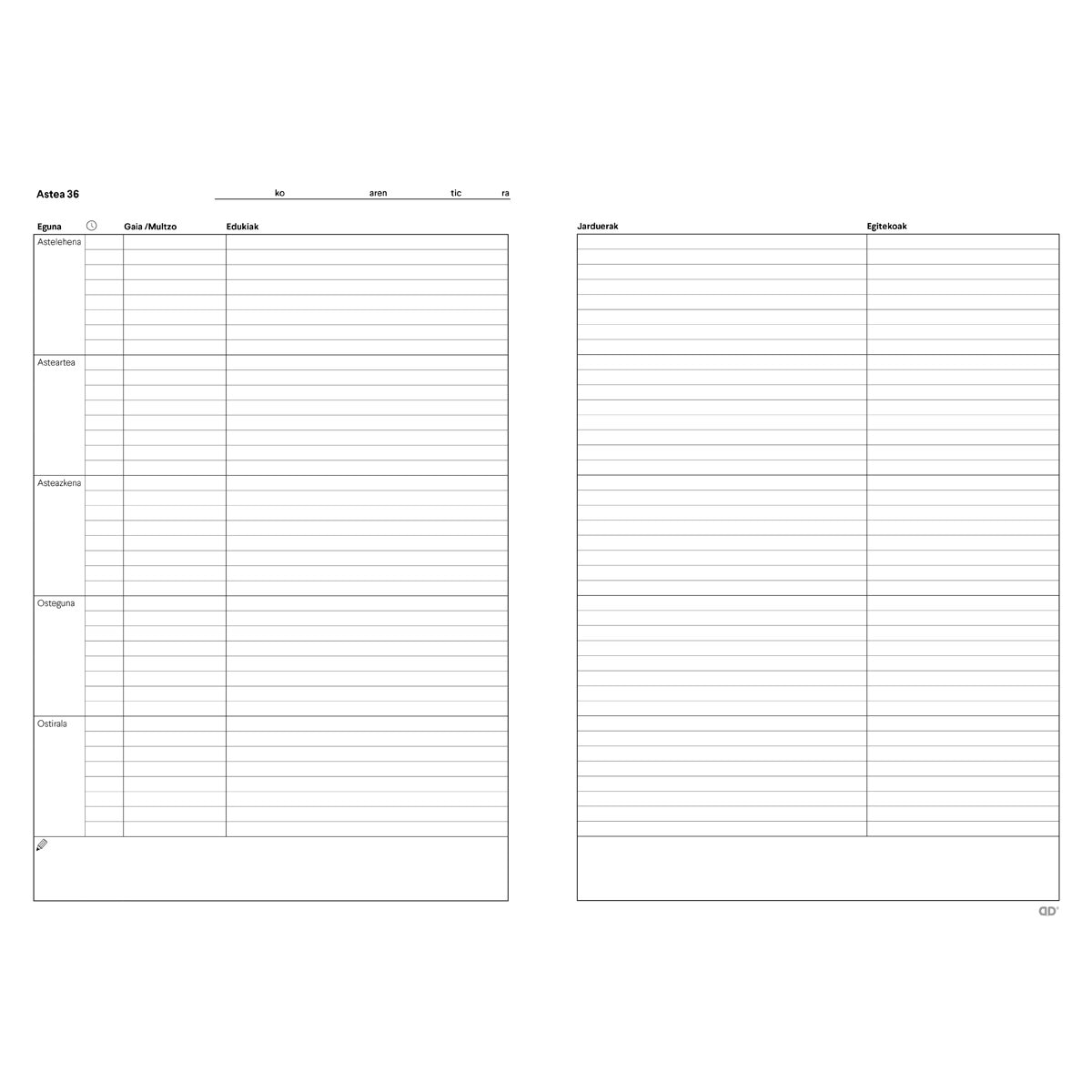 Caderno Memo-Notas Vermelho Euskera 3