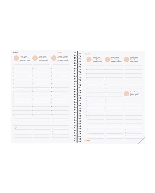 Agenda sin fechar Mytime E10 - 155x212 mm semana vista vertical Finocam internacional multilingüe 6