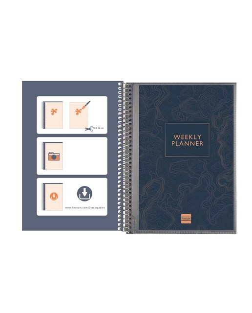 Agenda sin fechar Mytime E10 - 155x212 mm semana vista vertical Finocam internacional multilingüe 7