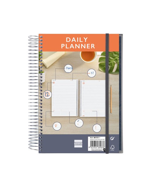 Agenda sem Datas Mytime E10 1 Dia por Página Internacional Multilingue - 155x212 mm 1