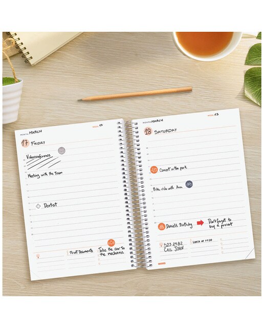 Agenda sem Datas Mytime E10 1 Dia por Página Internacional Multilingue - 155x212 mm 4