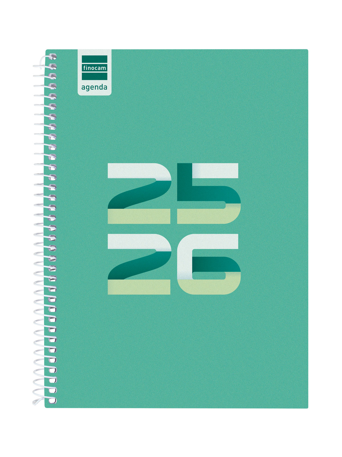 Agenda curso 2025-2026 Cool 1/4-155x212 mm semana vista horizontal Finocam verde multilingue Verde-1