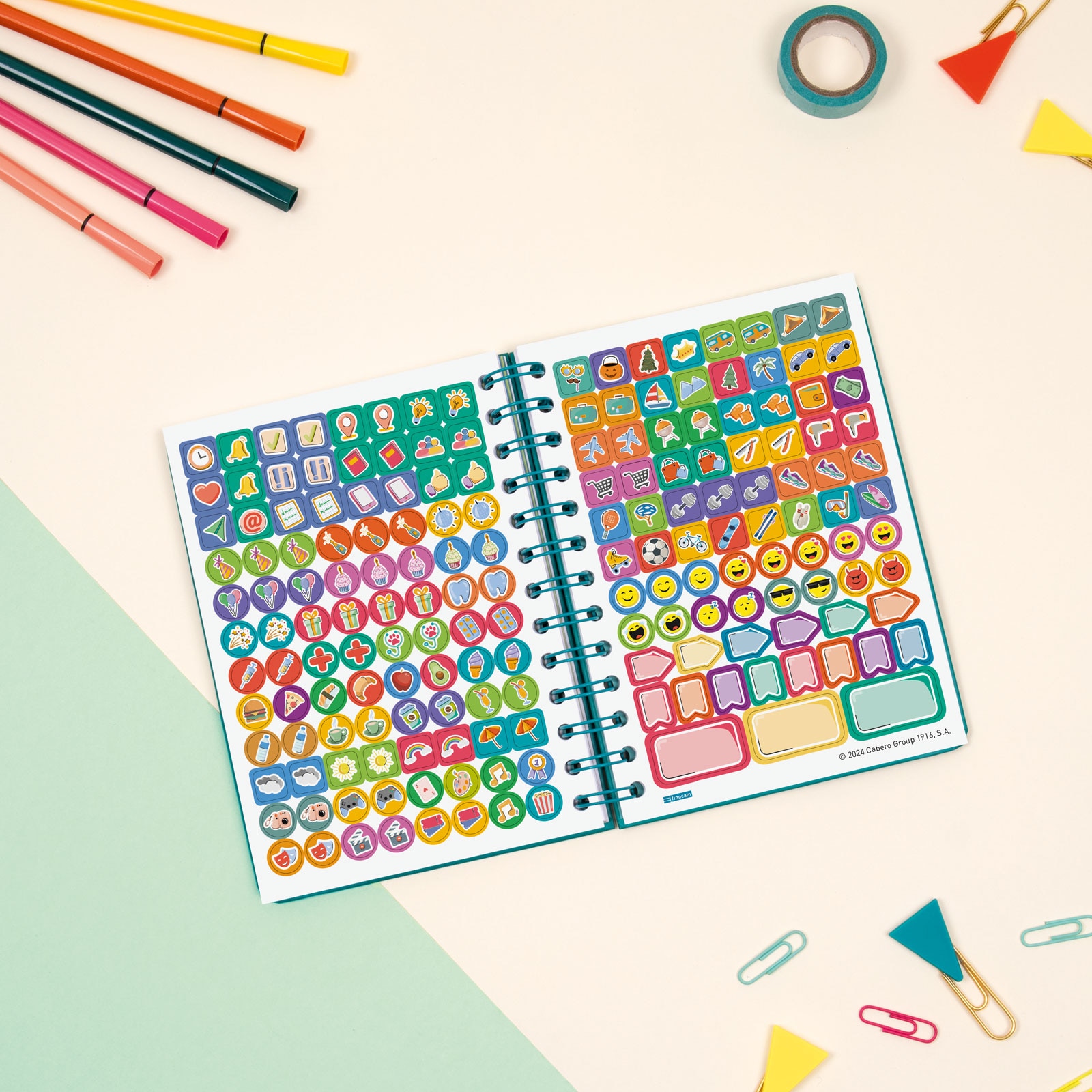 Agenda curso 2025-2026 Cosmo 1/8-120x169 mm 1 día página Iris Finocam Multicolor-5