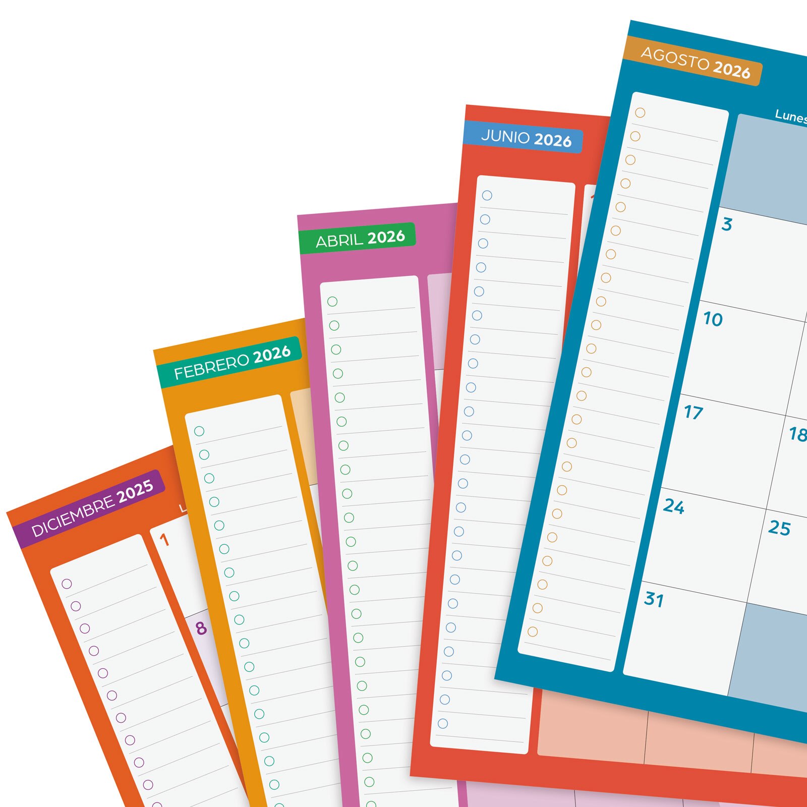 Agenda curso 2025-2026 Cosmo 1/8-120x169 mm 1 día página Iris Finocam Multicolor-8