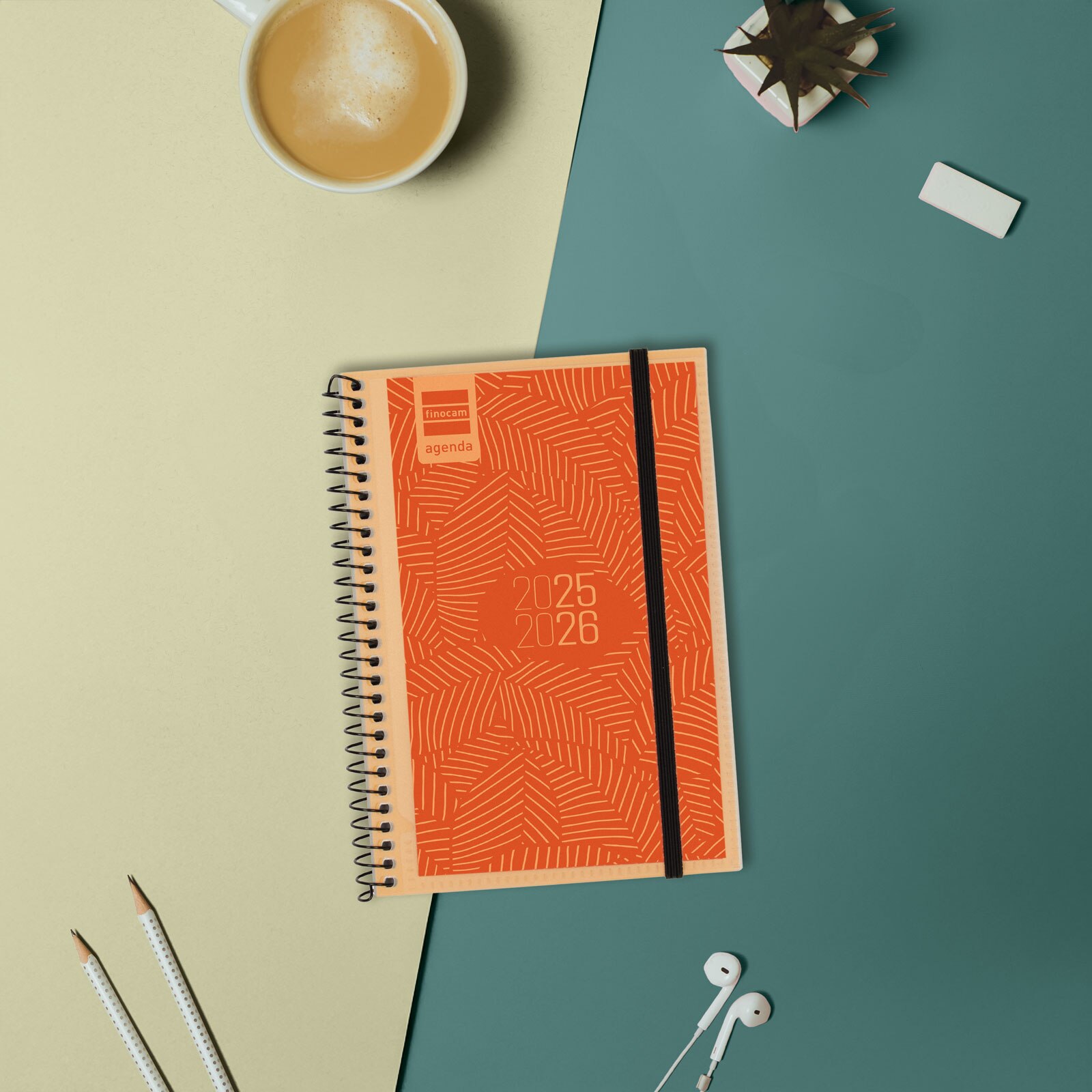 Agenda curso 2025-2026 Espir personalizable E8-120x171 mm semana vista horizontal Finocam Multicolor-2