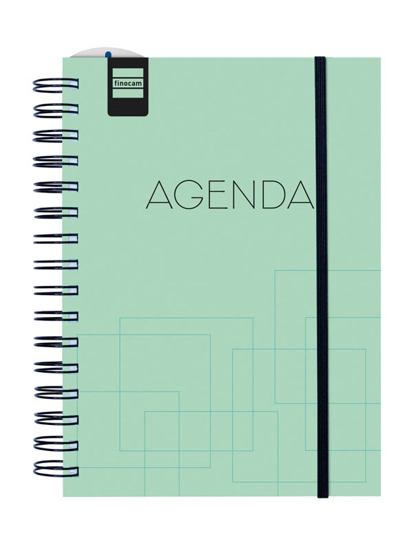 Agenda curso 2025-2026 Institut 1/4-155x215 mm semana vista vertical Finocam azul turquesa multilingue Turquesa-1