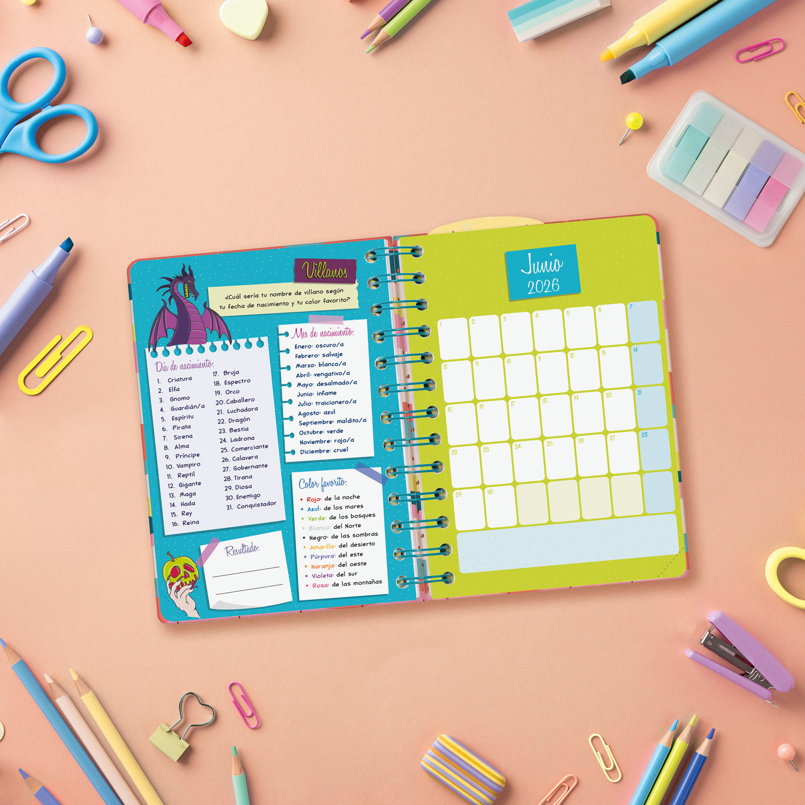Agenda curso 2025-2026 Talkual 1/8-120x169 mm semana vista horizontal Almas Finocam Multicolor-5