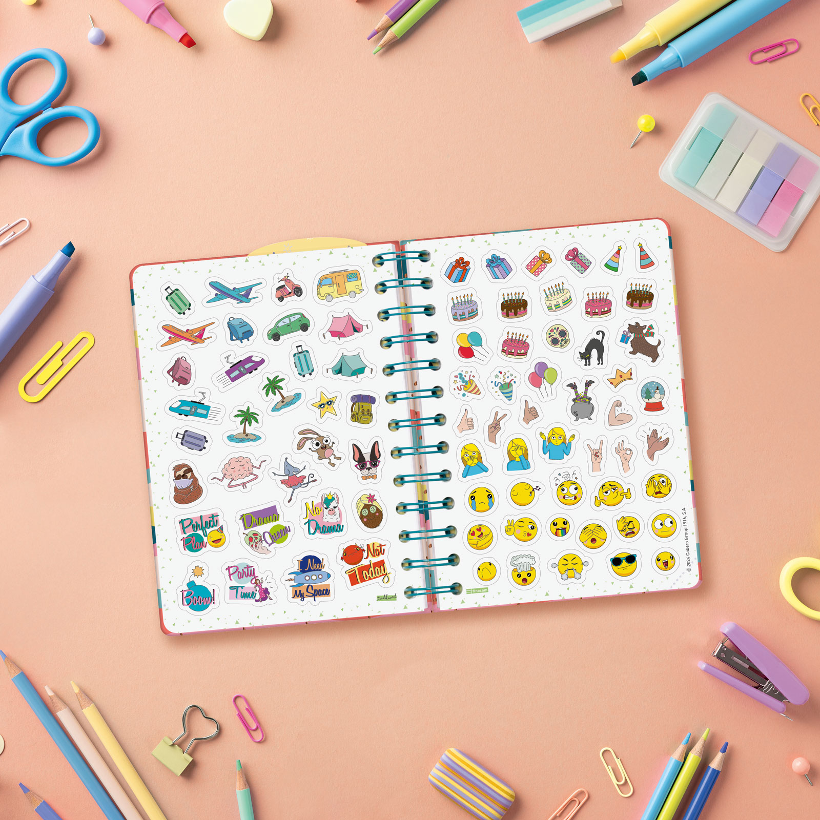 Agenda curso 2025-2026 Talkual 1/8-120x169 mm semana vista horizontal Almas Finocam Multicolor-6