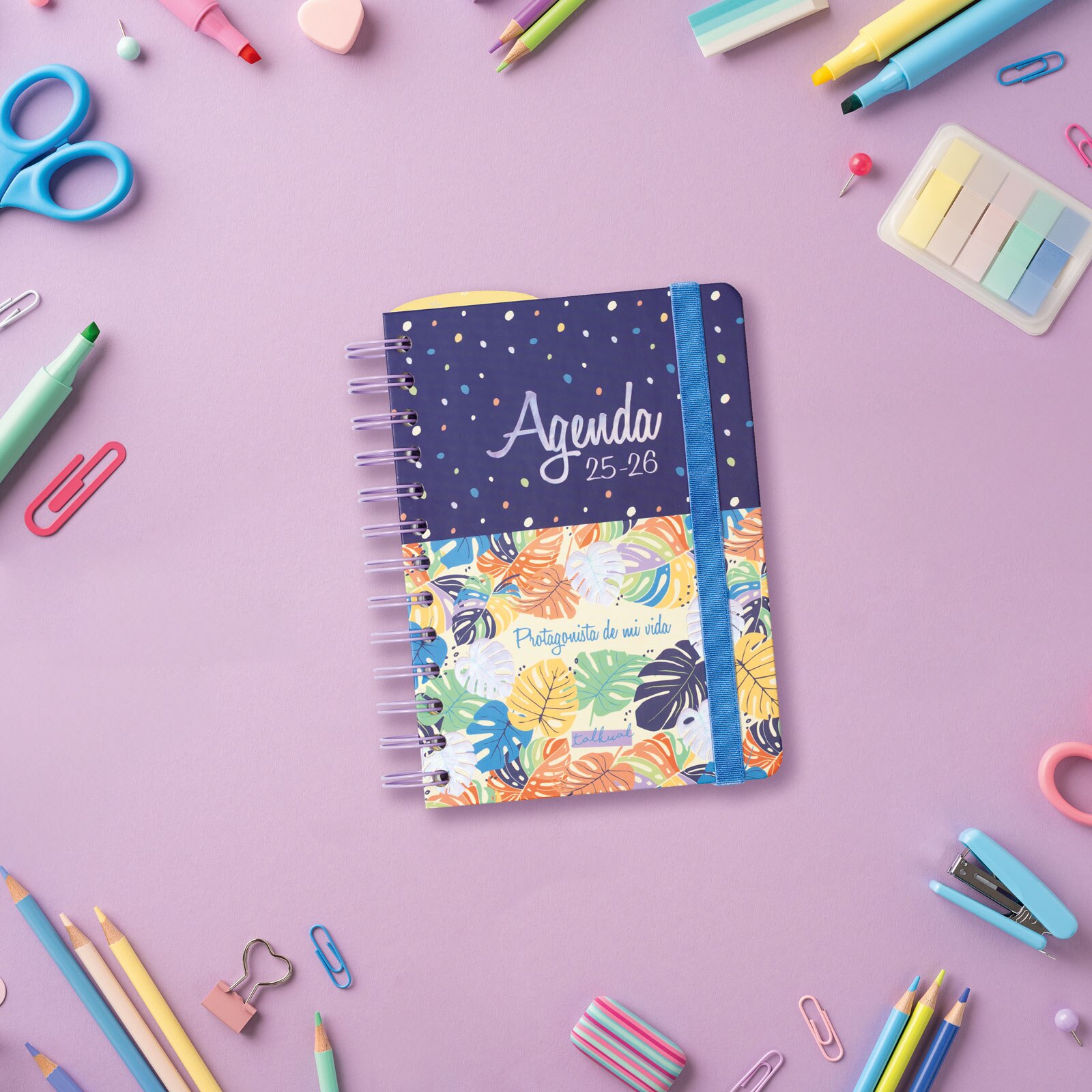 Agenda curso 2025-2026 Talkual 1/8-120x169 mm 1 día página Vida Finocam Multicolor-2