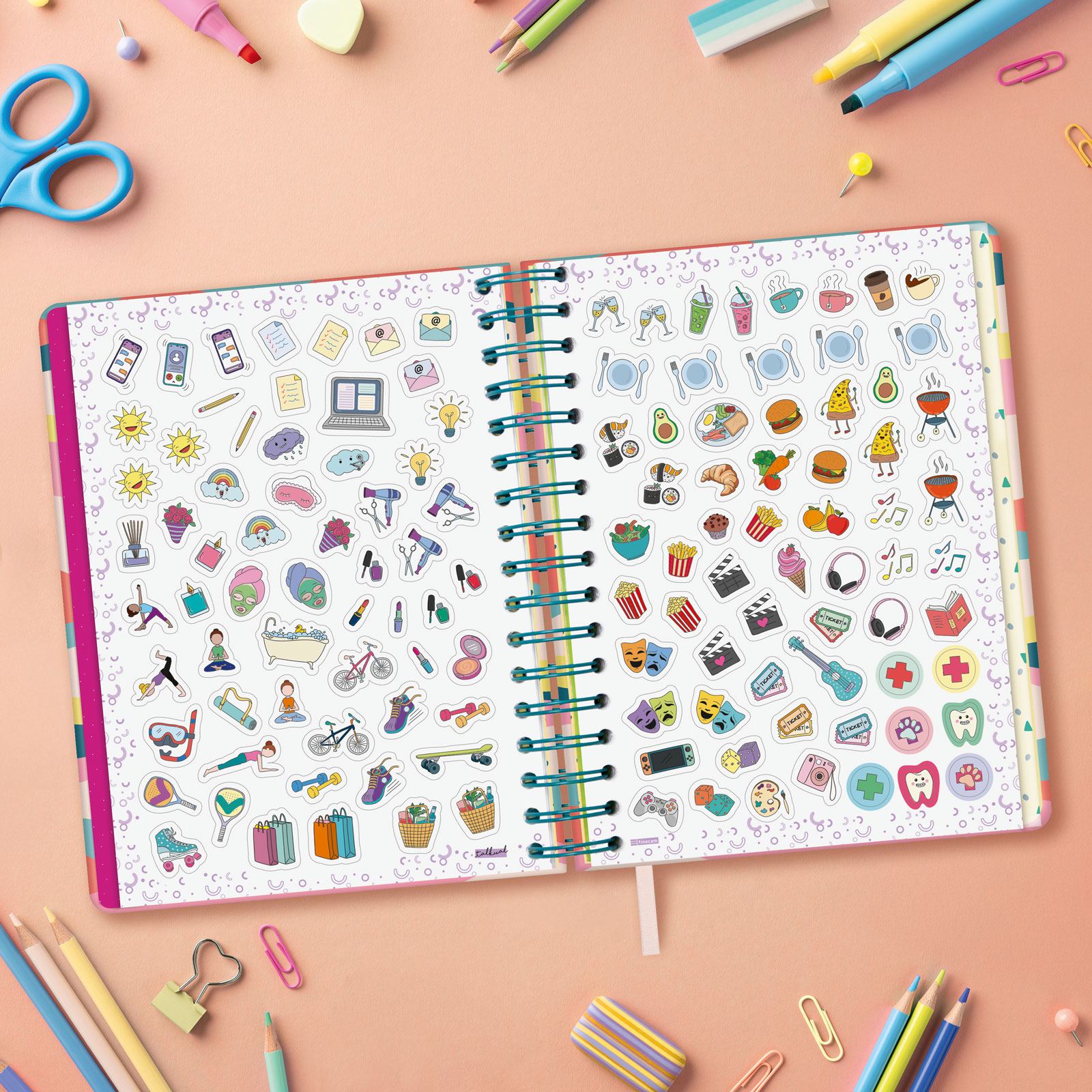 Agenda curso 2025-2026 Talkual 1/4-155x217 mm 1 día página Almas Finocam Multicolor-6
