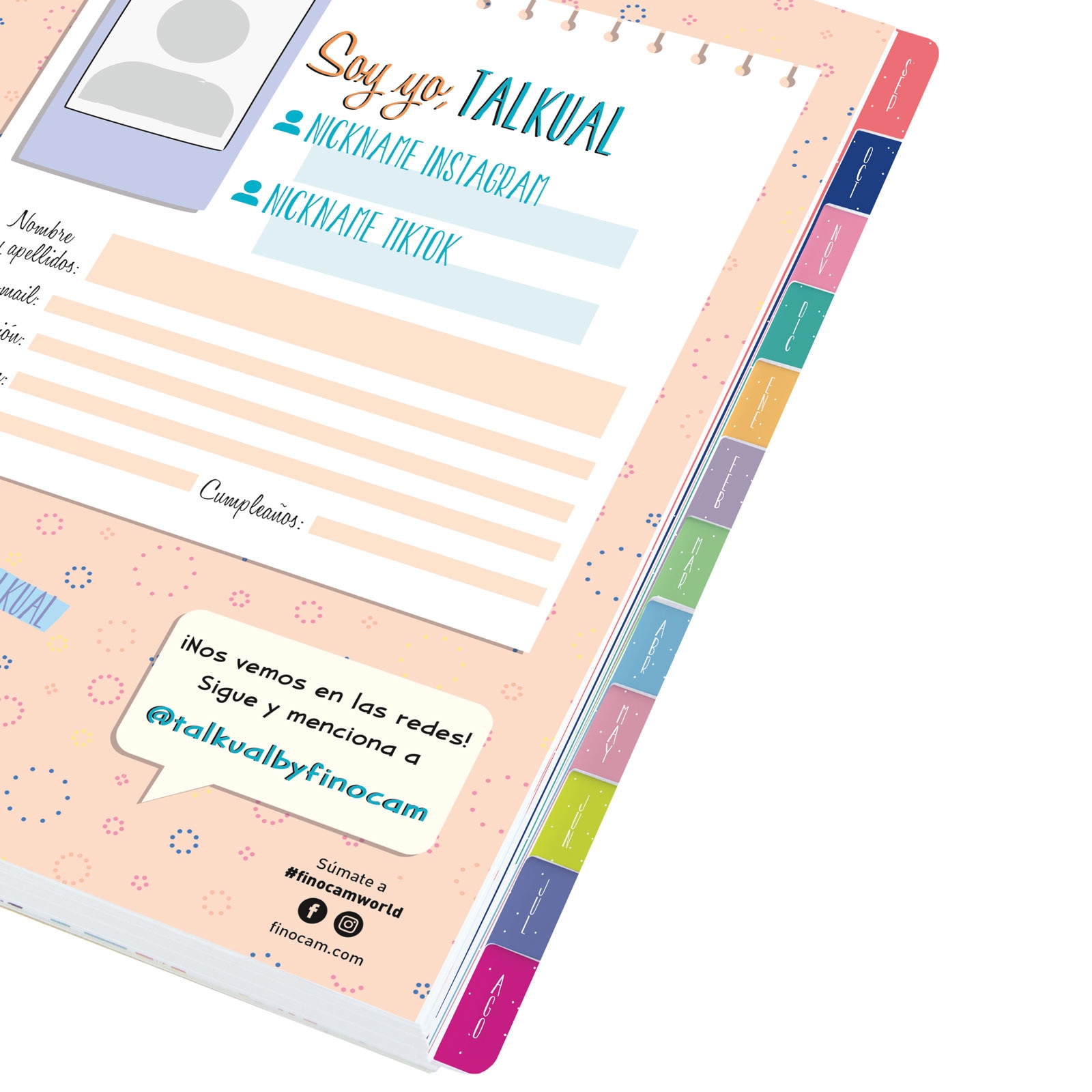 Agenda curso 2025-2026 Talkual 1/4-155x217 mm 1 día página Almas Finocam Multicolor-8