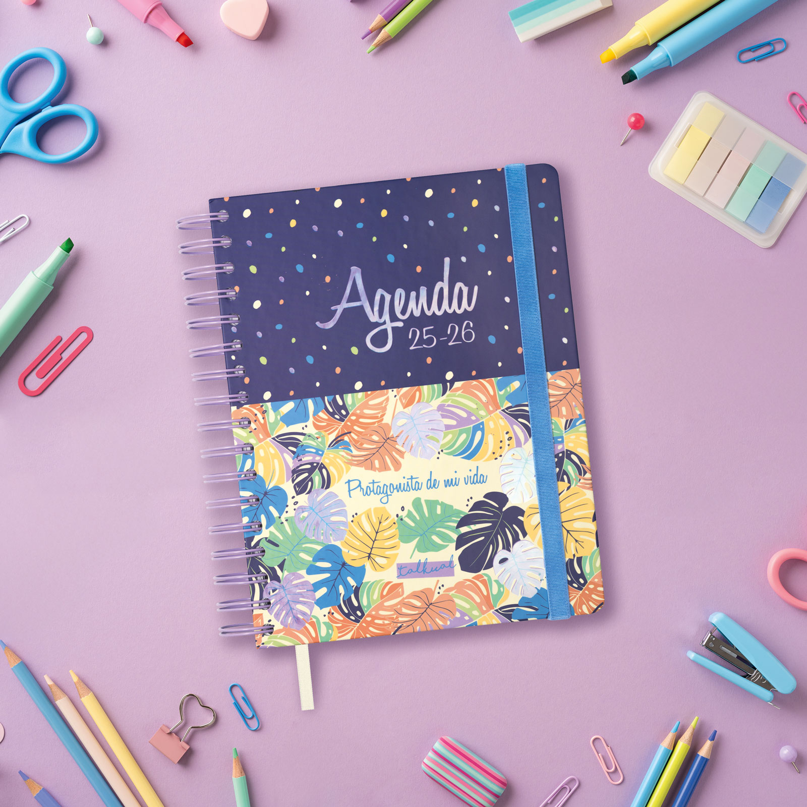 Agenda curso 2025-2026 Talkual 1/4-155x217 mm 1 día página Vida Finocam Multicolor-2