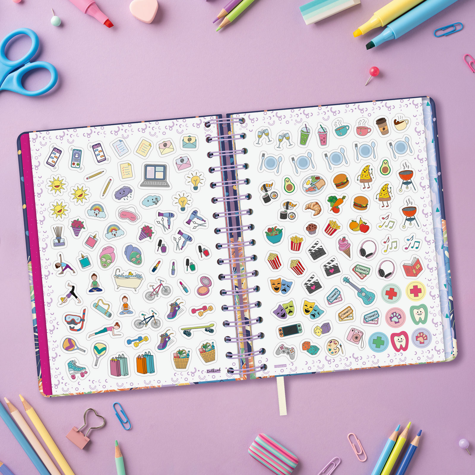 Agenda curso 2025-2026 Talkual 1/4-155x217 mm 1 día página Vida Finocam Multicolor-6