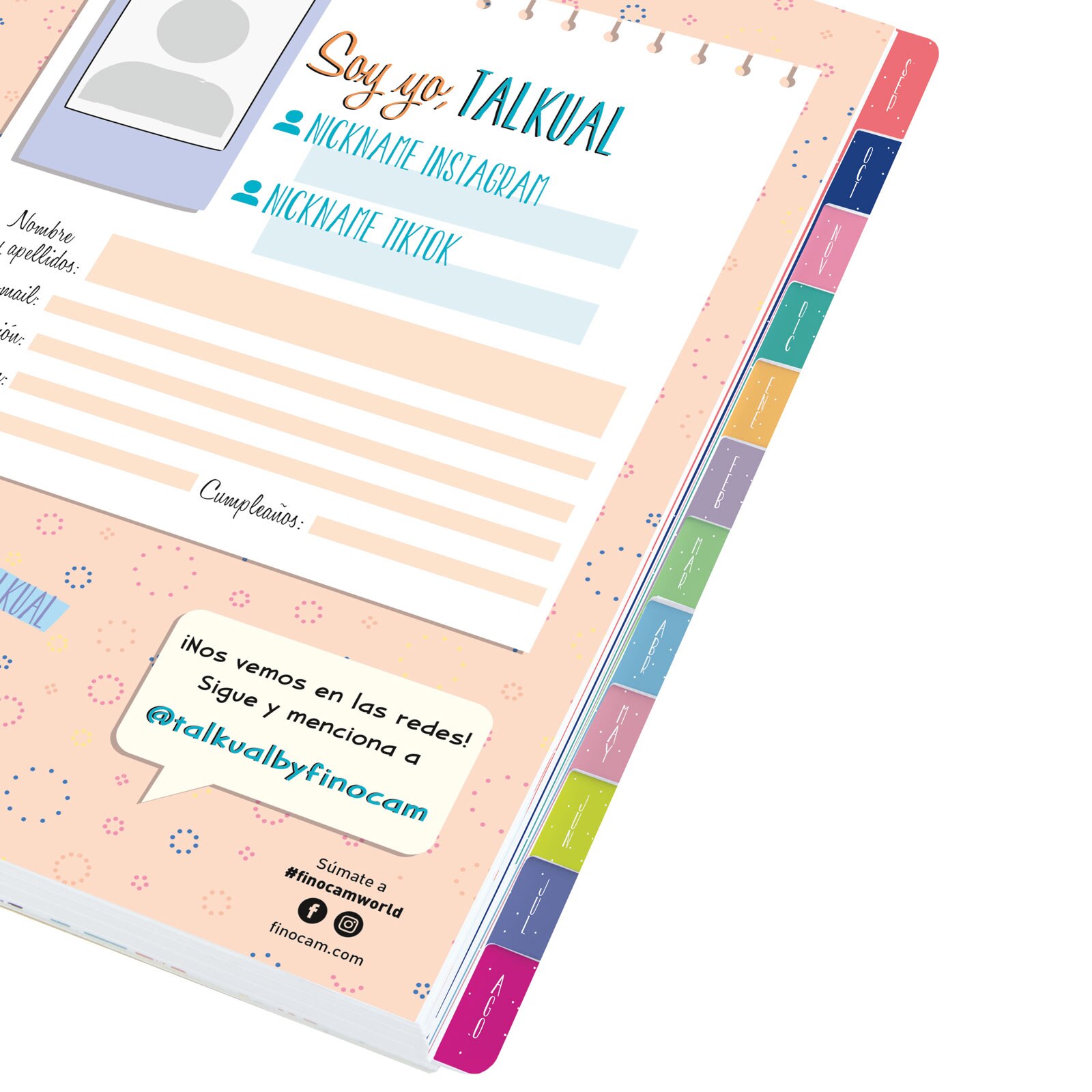 Agenda curso 2025-2026 Talkual 1/4-155x217 mm 1 día página Vida Finocam Multicolor-8