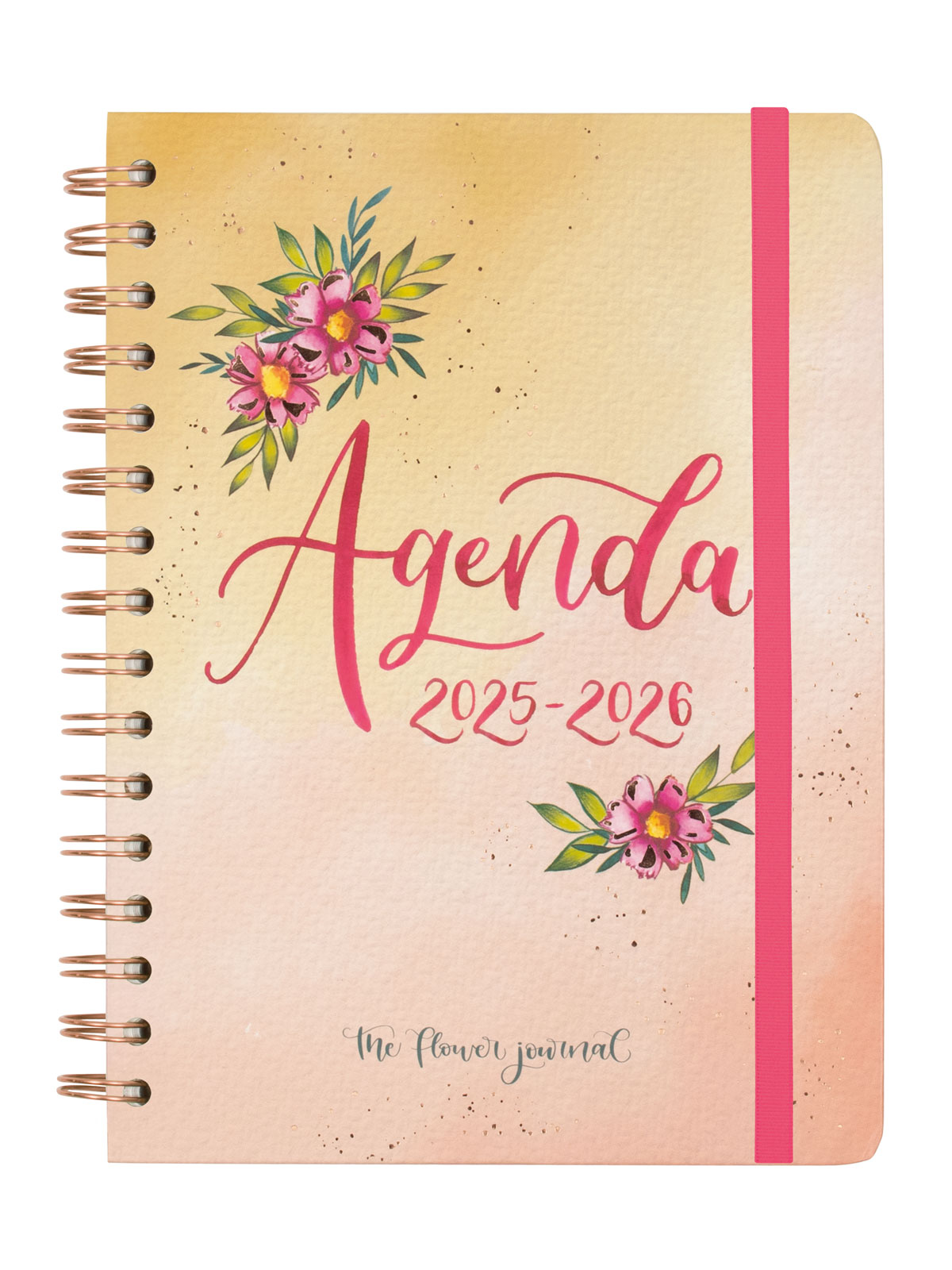 Imagen 0 de Agenda curso 2025-2026 The Flower Journal E10-155x212 mm semana vista horizontal Finocam rosa